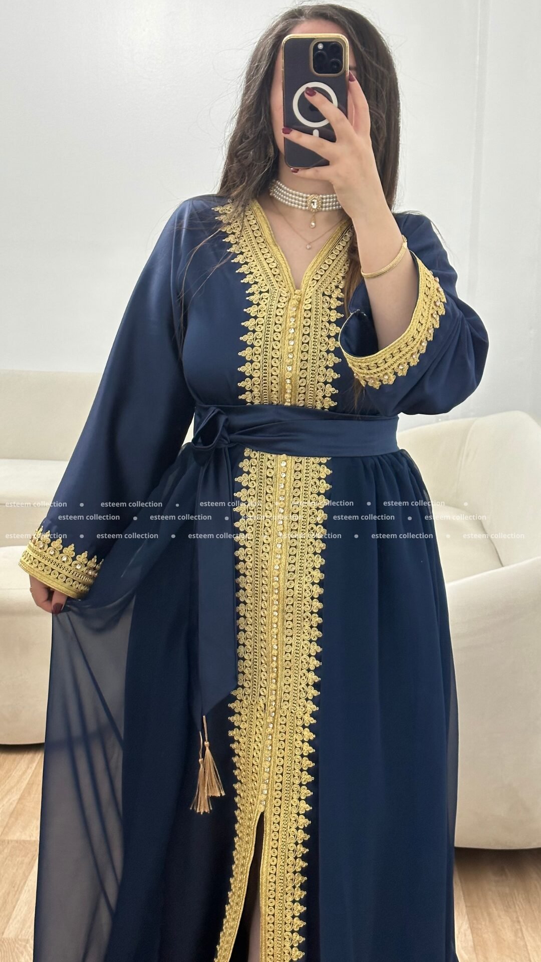 Caftan lilya bleu nuit – Image 2