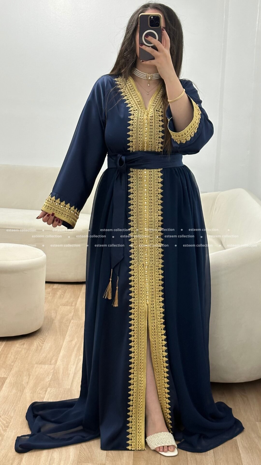 Caftan lilya bleu nuit – Image 3