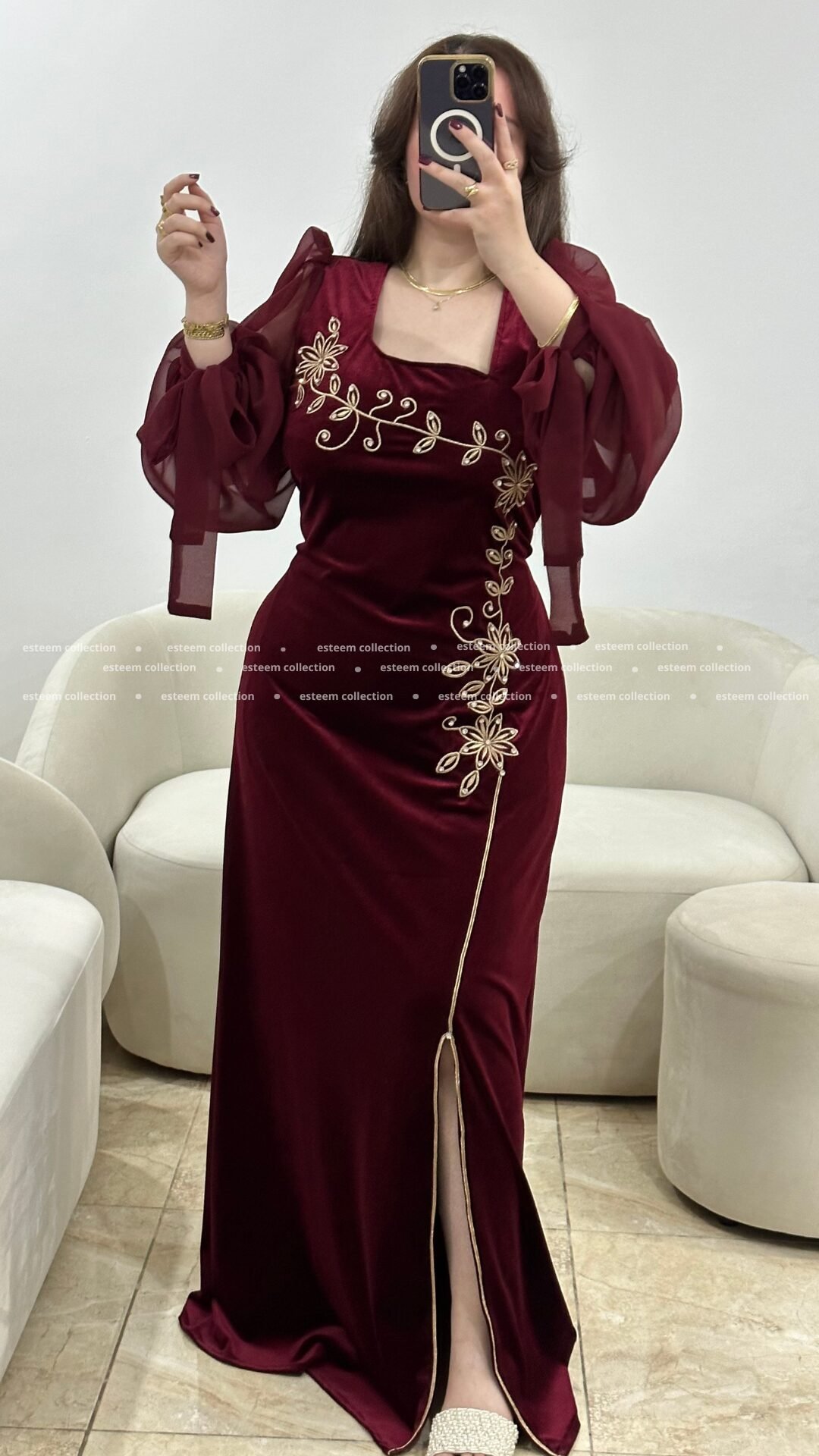 Robe souha bordeaux – Image 2