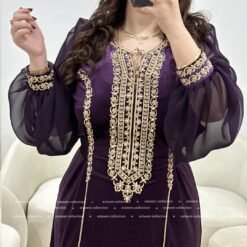 Robe houda mauve