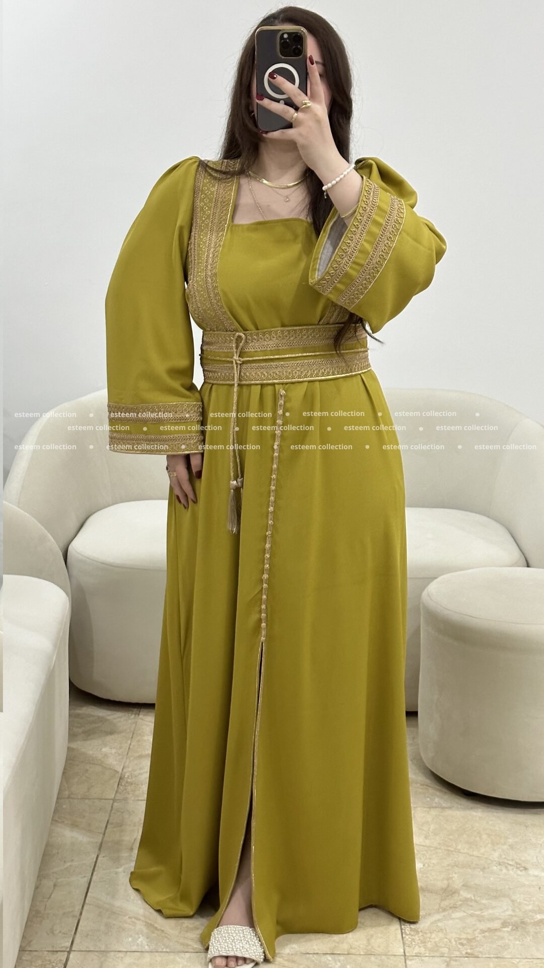 Caftan lamsa moutarde – Image 2